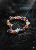 Rainbow fluoride chip stone bracelet