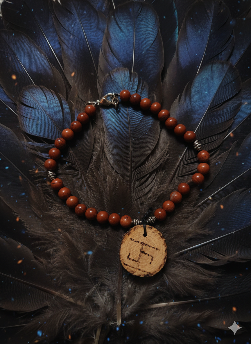 Healing and Health Bind Rune Red Jasper Bracelet