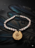 Love Symbol Rose quartz and Blue Moonstone bracelet