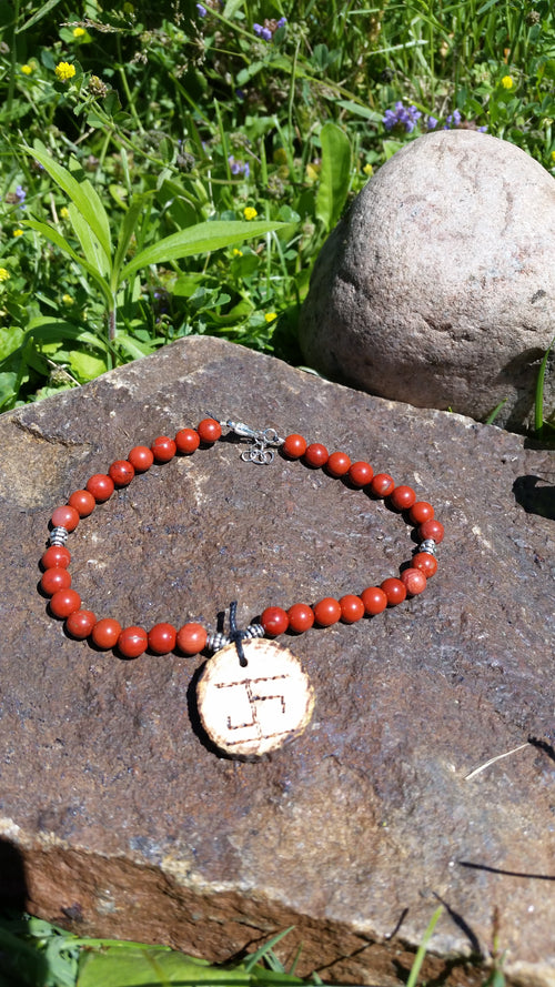 Healing and Health Bind Rune Red Jasper Bracelet
