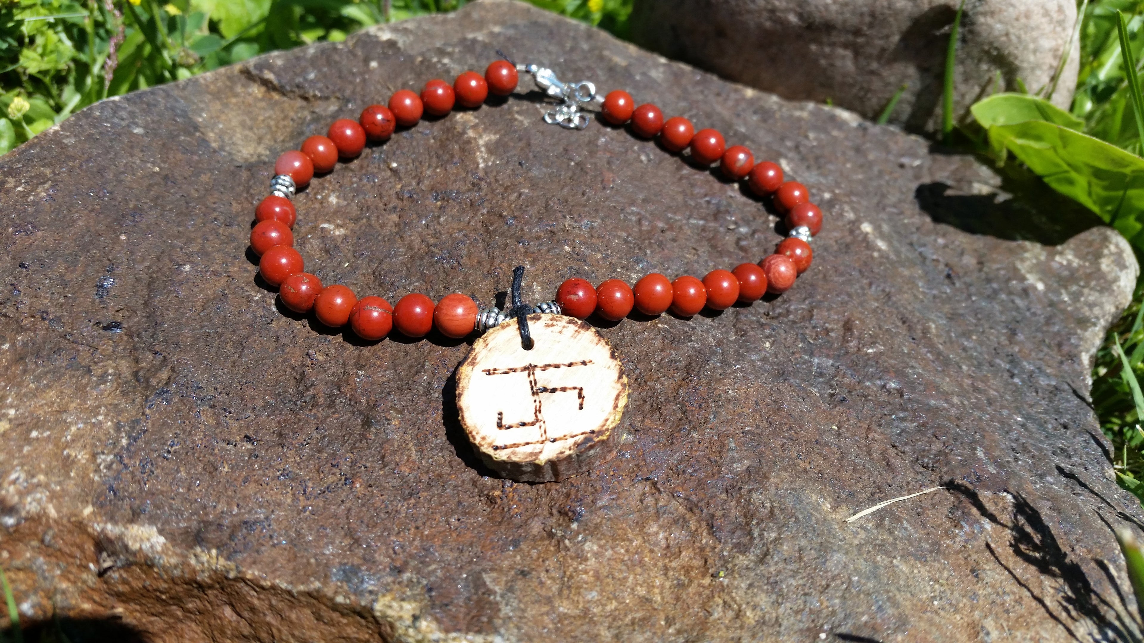 Healing and Health Bind Rune Red Jasper Bracelet